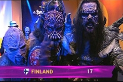 Kuva: Lordi jatkoon semifinaalista. YLE kuvanauha/EBU