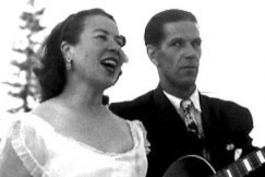 Kuva: Lulu Paasipuro ja Reino Helismaa esiintyvät. (1948) YLE kuvanauha