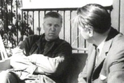 Kuva: Tohtori Johannes Virolainen (vasemmalla). (1968) YLE kuvanauha.