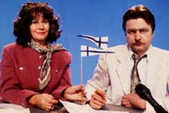 Kuva: Eeva Litmanen ja Heikki Mttnen Iltalypsyn uutisankkureina. (1994) Seppo Sarkkinen.