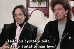 Kuva: Jeff Porcaro ja Steve Lukather. (1988) YLE kuvanauha.