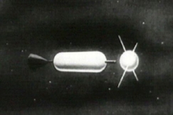 Kuva: Animaatio Sputnikin tekokuun irtoamisesta. YLE kuvanauha/UP.