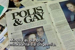 Kuva: Ruotsalainen lehtijuttu homopoliiseista. (2007) YLE kuvanauha.