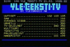 Kuva: Teksti-tv:n etusivu 21.3.1984. YLE kuvanauha.