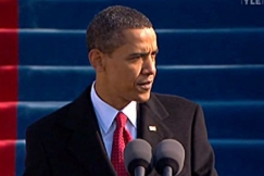 Kuva: Yhdysvaltain presidentti Barack Obama vannoo virkavalansa (2009). Kuva: USPOOL.