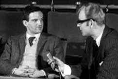 Kuva: François Truffaut ja Hannu Karpo (1964) YLE kuvanauha.