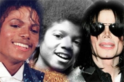 Kuva: Michael Jackson vuonna 1984, 1972 ja 2007. AP Graphics Bank.