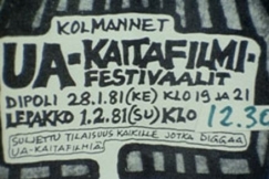 Kuva: Uuden aallon kaitaelokuvafestivaalin mainos (1981). YLE kuvanauha.
