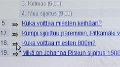 Kuva: Vedonlynti yleisurheilun MM-kisoissa 2005. YLE kuvanauha.