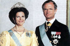 Kuva: Kuningatar Silvia ja kuningas Kaarle XVI Kustaa. AP Graphics Bank.
