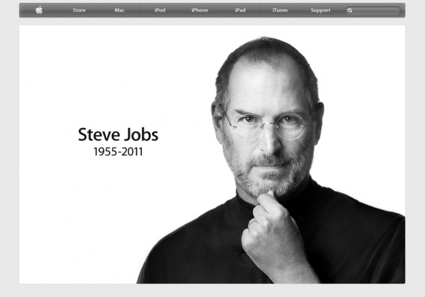 Steve Jobs Apple.comin etusivulla