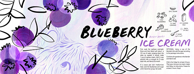 Blueberry Ice Cream (non dairy!) bu Sarah Ferone, They Draw and Cook
