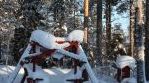 Lumiukkojen talvikeinu. Kuva: Paavo Laakkonen