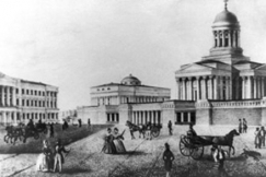 Kuva: Helsinki 1840-luvulla. 
F. Liewendalin kivipiirros