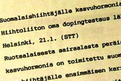 Kuva: STT:n doping-uutinen. (1999) YLE kuvanauha.