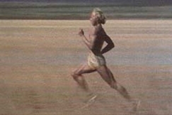 Kuva: Juha Vtinen juoksee savannilla (1972). YLE kuvanauha.