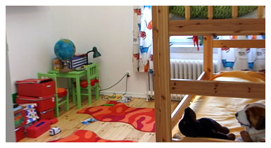 Lastenhuoneen kierrätyssisustusta (copyright YLE/videokuvaa)