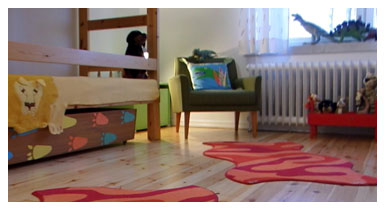 Lastenhuoneen kierrätyssisustusta (copyright YLE/videokuvaa)
