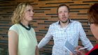 Piia Pasanen ja Mikko "Pletsi" Peltola juontavat Tangomarkkinat 2014 (kuva: Yle / Taina Kivistö)